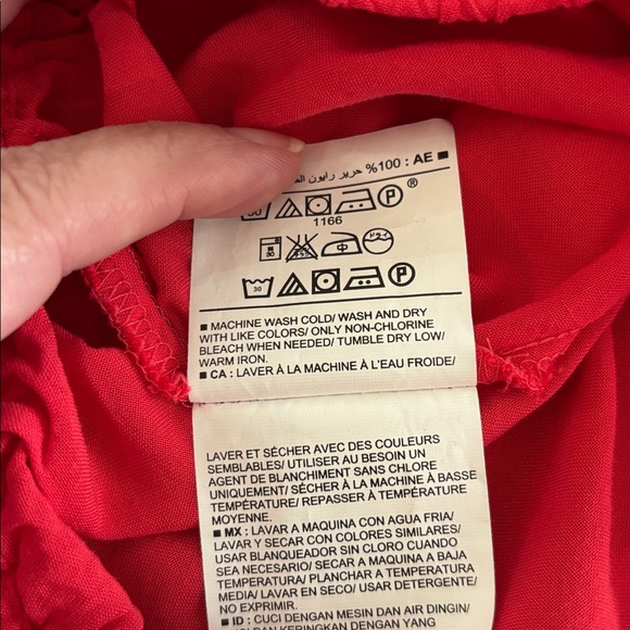 Old Navy Tropical Maxi Skirt Spitfire Red Elastic Waist Lightweight Size Medium - Picture 10 of 12